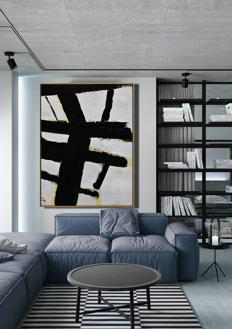 Large Abstract Art Handmade Oil Painting,Minimalist Painting On Canvas, Palette Knife Vertical Minimal Art - Large Colorful Wall Art